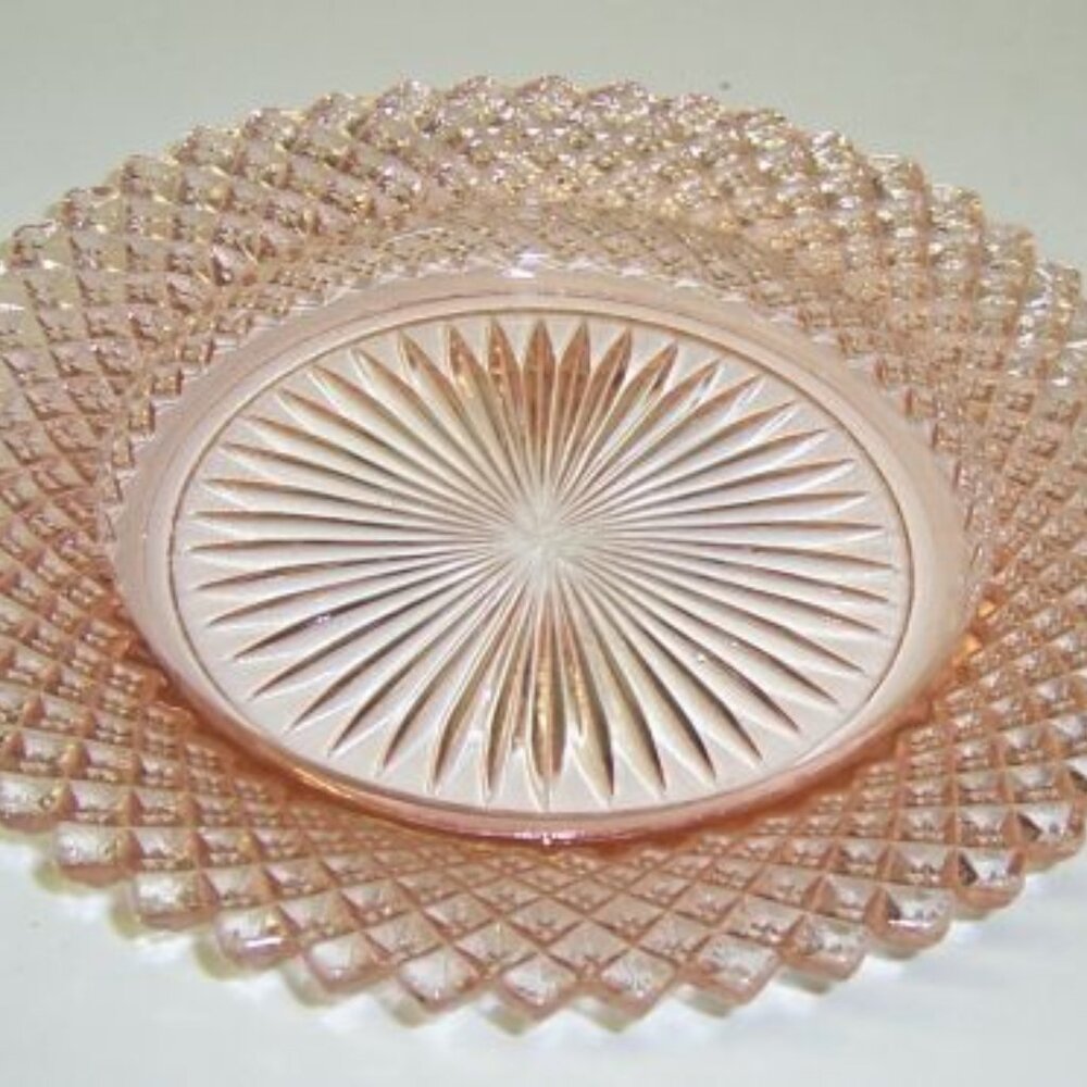 Hocking Depression Glass Pink MISS AMERICA 5 3/4 Inch Bread and Butter Plate - Picture 5 of 5